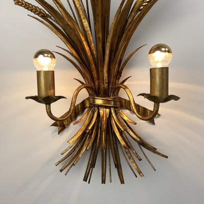 Hollywood Regency 2-Flame Wall Light with Wheat Ears, 1970s-VQG-1792342