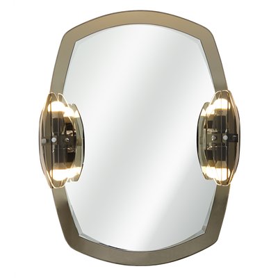 Hollywood Regency 2-Toned Mirror with Lights from Veca, 1960s-RY-694595