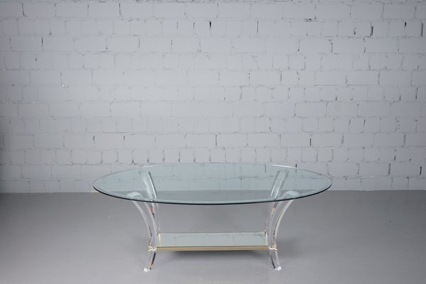 Hollywood Regency Acrylic Glass Coffee Table-XNJ-1131166