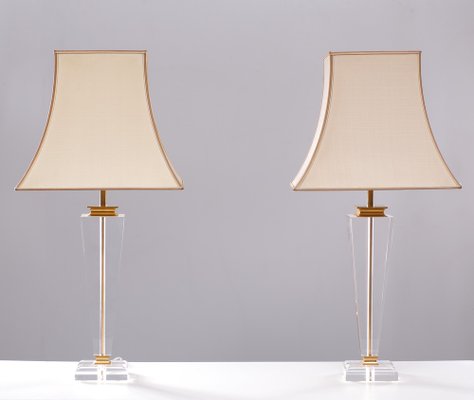 Hollywood Regency Acrylic Glass Table Lamps, France, 1970s, Set of 2-GCG-1372015