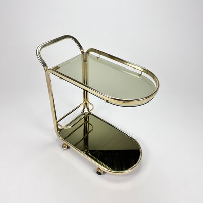 Hollywood Regency Bar Trolley with Brass and Smoked Glass, 1970s-RMX-1298325