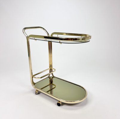 Hollywood Regency Bar Trolley with Brass and Smoked Glass, 1970s-RMX-1298325