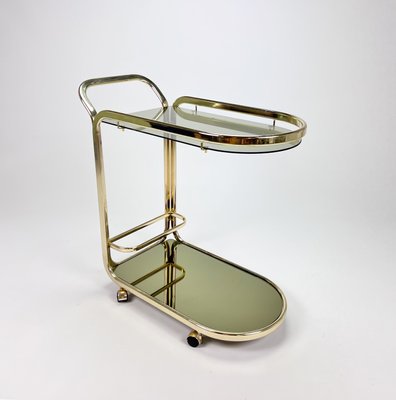 Hollywood Regency Bar Trolley with Brass and Smoked Glass, 1970s-RMX-1298325