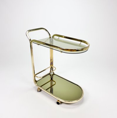 Hollywood Regency Bar Trolley with Brass and Smoked Glass, 1970s-RMX-1298325