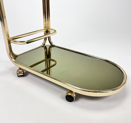 Hollywood Regency Bar Trolley with Brass and Smoked Glass, 1970s-RMX-1298325