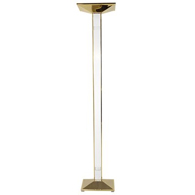 Hollywood Regency Brass and Acrylic Glass Floor Lamp-RY-716525