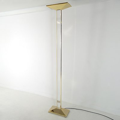 Hollywood Regency Brass and Acrylic Glass Floor Lamp-RY-716525