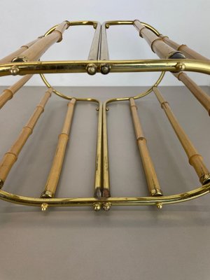 Hollywood Regency Brass and Bamboo Umbrella Stand, Austria, 1950s-QZ-1410376