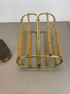 Hollywood Regency Brass and Bamboo Umbrella Stand, Austria, 1950s-QZ-1410376