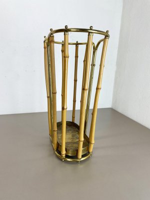 Hollywood Regency Brass and Bamboo Umbrella Stand, Austria, 1950s-QZ-1410376