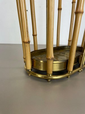 Hollywood Regency Brass and Bamboo Umbrella Stand, Austria, 1950s-QZ-1410376