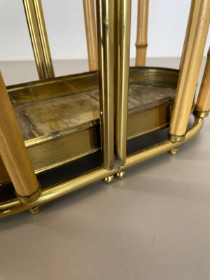 Hollywood Regency Brass and Bamboo Umbrella Stand, Austria, 1950s-QZ-1410376