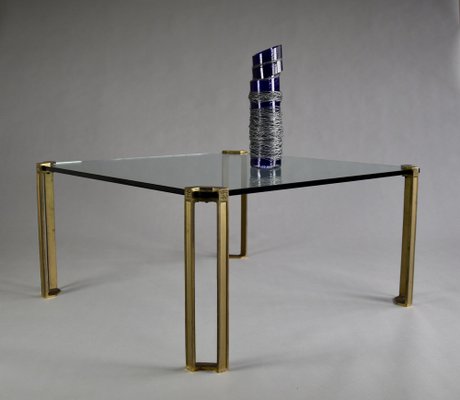 Hollywood Regency Brass and Glass Coffee Table by Peter Ghyczy-IEI-1043454