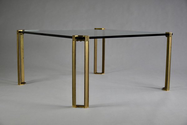 Hollywood Regency Brass and Glass Coffee Table by Peter Ghyczy-IEI-1043454