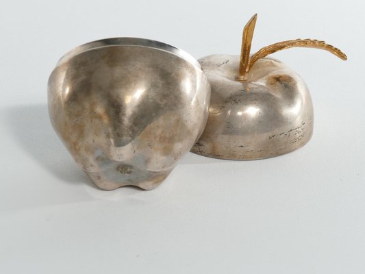 Hollywood Regency Brass and Metal Apple Bonbonniere-RUK-1758048