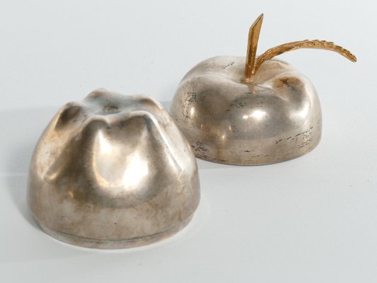 Hollywood Regency Brass and Metal Apple Bonbonniere-RUK-1758048