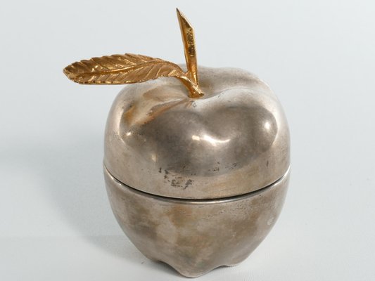 Hollywood Regency Brass and Metal Apple Bonbonniere-RUK-1758048