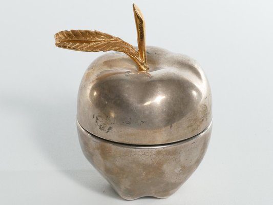 Hollywood Regency Brass and Metal Apple Bonbonniere-RUK-1758048