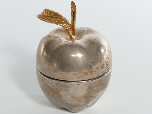 Hollywood Regency Brass and Metal Apple Bonbonniere-RUK-1758048