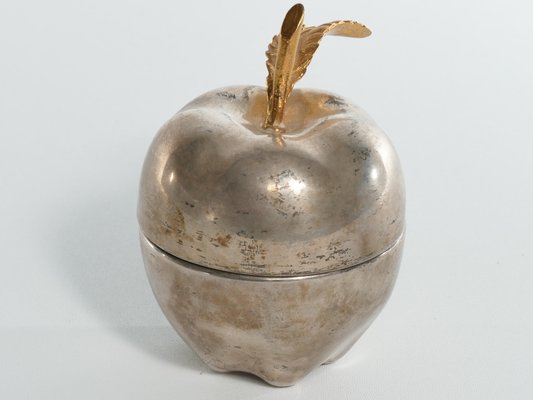 Hollywood Regency Brass and Metal Apple Bonbonniere-RUK-1758048