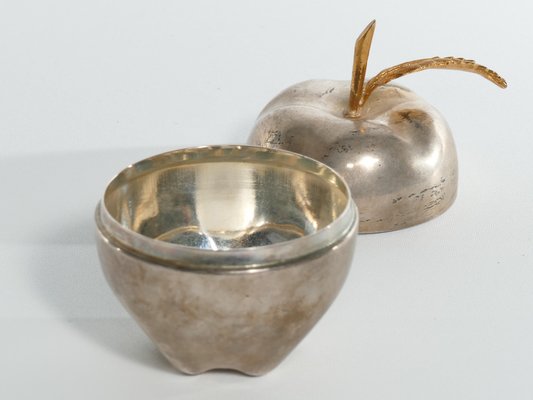 Hollywood Regency Brass and Metal Apple Bonbonniere-RUK-1758048