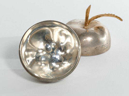 Hollywood Regency Brass and Metal Apple Bonbonniere-RUK-1758048