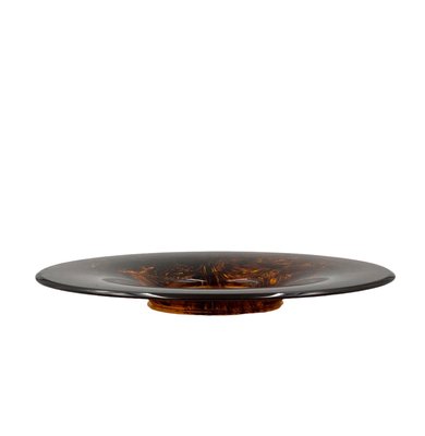 Hollywood Regency Brass and Tortoiseshell Acrylic Glass Tray from Guzzini, Italy, 1970s-TXN-2033766