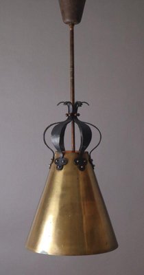 Hollywood Regency Brass Ceiling Lamp, 1950s-ESB-1376839