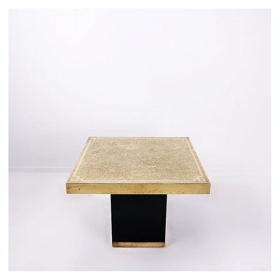 Hollywood Regency Brass Etched Side Table, 1950s-JG-1786333