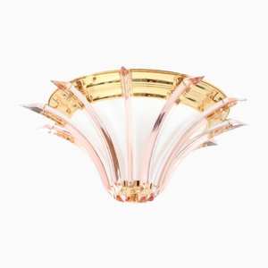 Hollywood Regency Brass Flush Mount, 1980s-MY-1362285