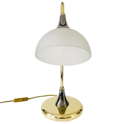 Hollywood Regency Brass Gooseneck Table Lamp-BMU-2026699