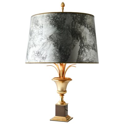 Hollywood Regency Brass Sculptural Palm Tree Table Lamp-MJY-1148760