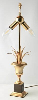 Hollywood Regency Brass Sculptural Palm Tree Table Lamp-MJY-1148760