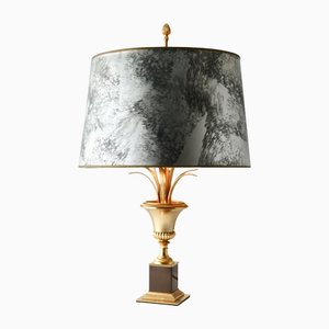 Hollywood Regency Brass Sculptural Palm Tree Table Lamp-MJY-1148760