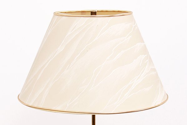 Hollywood Regency Brass Table Lamp with Shade, 1970s-EZZ-1047156