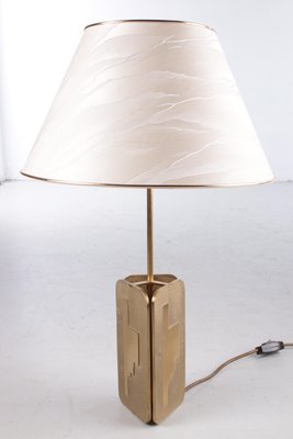 Hollywood Regency Brass Table Lamp with Shade, 1970s-EZZ-1047156