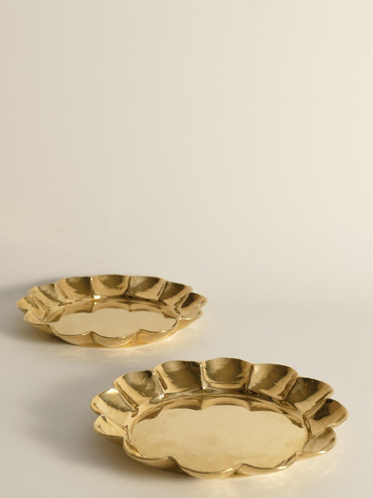 Hollywood Regency Brass Trays by Arvid Johansson, Arvika Konstsmide, Set of 2