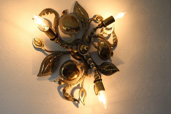 Hollywood Regency Brass Wall Lamp from Möller, 1980s-FJP-1720286