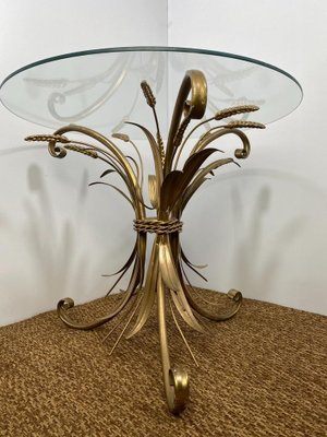 Hollywood Regency Coco Chanel Sheaf of Wheat Side Table, 1970s-DT-2026287