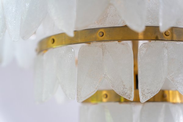 Hollywood Regency Corina Chandelier in Iceglass and Brass from Kalmar Franken, 1960s-AO-2028383