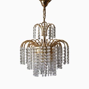 Hollywood Regency Crystal Waterfall Chandelier from Sölken Leuchten, 1970s-ESB-1794540