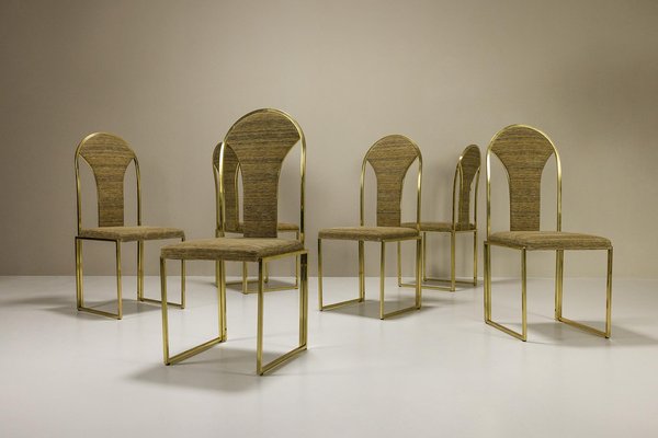 Hollywood Regency Dining Chairs from Belgo Chrom, Belgium, 1970s, Set of 6-UQV-1779621