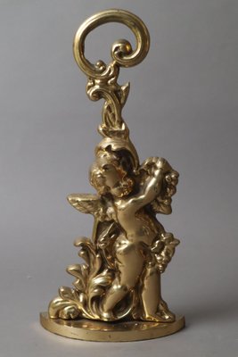 Hollywood Regency Door Stop Angel in Brass, 1980s-ESB-1806177