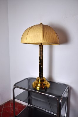 Hollywood Regency Faux Bamboo Brass Lamp, France, 1970s-EJE-1169590