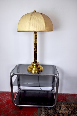 Hollywood Regency Faux Bamboo Brass Lamp, France, 1970s-EJE-1169590