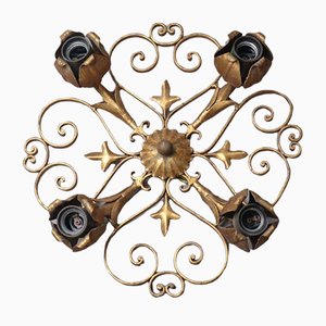 Hollywood Regency Flame Gold Wall or Ceiling Lamp-ESB-1376782