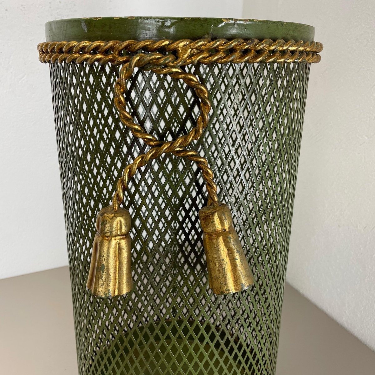 Hollywood Regency Gilded Metal Umbrella Stand by Li Puma, Firenze, Italy, 1950s