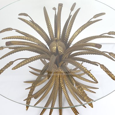 Hollywood Regency Gilded Sheaf of Wheat Coffee Table in the Style of Coco Chanel, 1960s-RY-668964