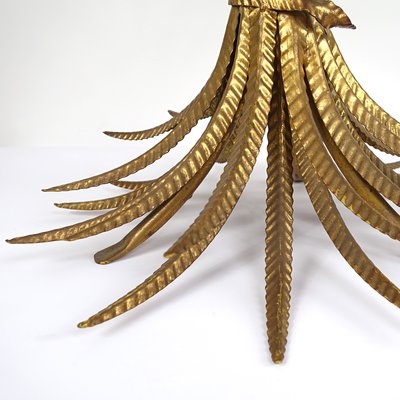 Hollywood Regency Gilded Sheaf of Wheat Coffee Table in the Style of Coco Chanel, 1960s-RY-668964