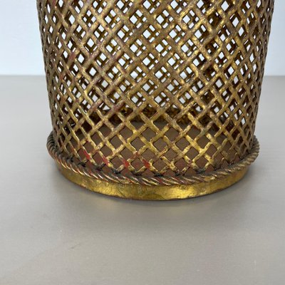 Hollywood Regency Gilded Waste Paper Basket by Li Puma, 1950s-QZ-1814036